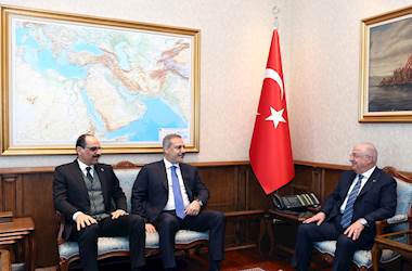 Millî Savunma Bakanı Yaşar Güler, Dışişleri Bakanı Hakan Fidan ve MİT Başkanı İbrahim Kalın, Millî Savunma Bakanlığında Bir Araya Geldi