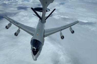 Turkish AF KC-135R Stratotanker Provides Aerial Refueling to NATO AWACS E-3A