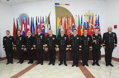 Commander of MCM Black Sea Task Group Rear Admiral (LH) Selçuk Akarı Visits Romanian Naval Command