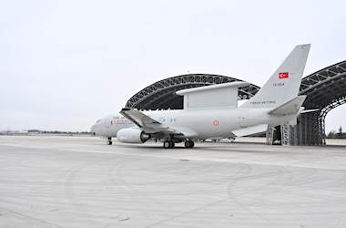 Turkish E7-T Airborne Early Warning & Control Aircraft Conducts Mission Flight As Part of Operation Sea Guardian