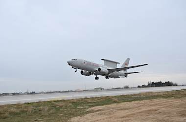 Turkish E7-T Airborne Early Warning & Control Aircraft Conducts Mission Flight As Part of Operation Sea Guardian