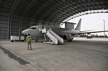 Turkish E7-T Airborne Early Warning & Control Aircraft Conducts Mission to Support SNMG2