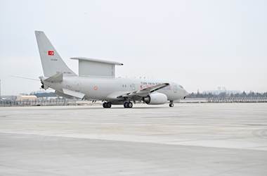Turkish E7-T Airborne Early Warning & Control Aircraft Conducts Mission to Support SNMG2