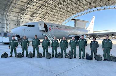 Turkish Air Force Airborne Early Warning & Control Aircraft Conducts Mission Flight Over Romania