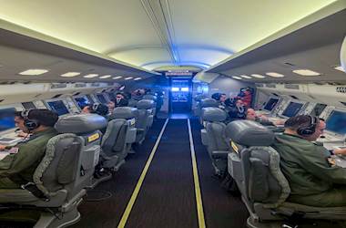 Turkish Air Force Airborne Early Warning & Control Aircraft Conducts Mission Flight Over Romania