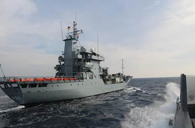 TCG Türkeli and FGS Elbe Conducts Training off the North of Chios