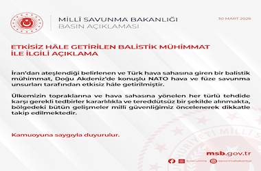 Etkisiz Hâle Getirilen Balistik Mühimmat ile İlgili Açıklama