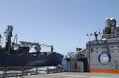 TCG Oruçreis Conducts Replenishment at Sea Within SNMG1 Mission