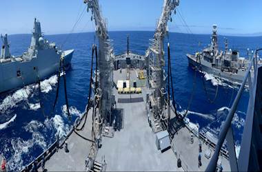 TCG Oruçreis Conducts Replenishment at Sea Within SNMG1 Mission
