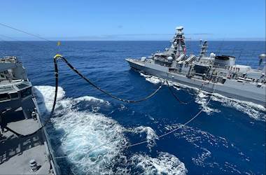 TCG Oruçreis Conducts Replenishment at Sea Within SNMG1 Mission
