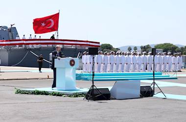 Cumhurbaşkanımız Sayın Recep Tayyip Erdoğan, “Açık Deniz Karakol Gemisi Cam Roman'ın Romanya Deniz Kuvvetleri Komutanlığına Teslimi ve Türk Deniz Kuvvetleri Komutanlığı Platformlarının Hizmete Giriş ve Bayrak Çekimi Töreni”nde Konuştu