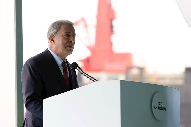 Millî Savunma Bakanı Hulusi Akar, TCG ANADOLU’nun Hizmete Giriş Töreninde Konuştu: “Deniz Kuvvetlerimizin Amiral Gemisi, Donanmamızın Göz Bebeği Olacak”
