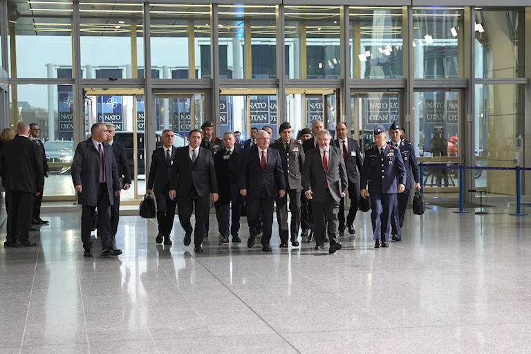 Millî Savunma Bakanı Yaşar Güler, NATO Savunma Bakanları Toplantısı Oturumlarına Katılmak Üzere NATO Karargâhına Geldi