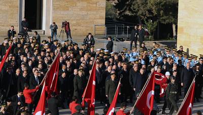 Millî Savunma Bakanı Hulusi Akar ve Beraberindeki TSK Komuta Kademesi ile Anıtkabir'de Düzenlenen Törenlere Katıldı