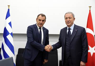 Millî Savunma Bakanı Hulusi Akar, Yunanistan Savunma Bakanı Nikolaos Panagiotopoulos ile Görüştü