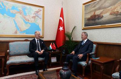 Millî Savunma Bakanı Hulusi Akar ve Macaristan Savunma Bakanı Kristóf Szalay-Bobrovniczky Bir Araya Geldi