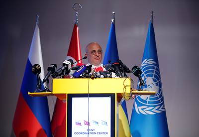 Ukrayna Limanlarındaki Tahıl Ürünlerinin Güvenli Sevkiyatını Sağlayan Müşterek Koordinasyon Merkezinde Basın Bilgilendirme Toplantısı Yapıldı