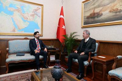 Millî Savunma Bakanı Hulusi Akar, Guatemala'nın Ankara Büyükelçisi Jairo David Estrada Barrios'u Kabul Etti