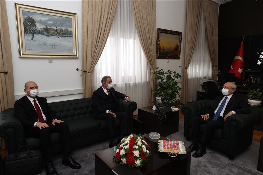 Millî Savunma Bakanı Akar ve İçişleri Bakanı Soylu, CHP Genel Başkanı Kılıçdaroğlu’nu Ziyaret Etti
